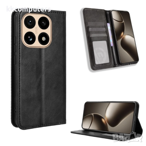 Кожен Ретро Калъф за Xiaomi 15T -Магнитно затваряне, Държач за Карти и Стойка, вкл. Протектор, 4 Цвя, снимка 9 - Калъфи, кейсове - 52390772