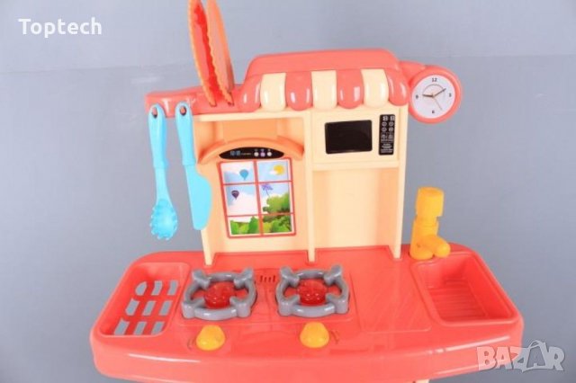 Кухня със светещи котлони, реалистични звуци и течаща вода-38 см Детска играчка сглобяема оборудвана, снимка 15 - Образователни игри - 30862481