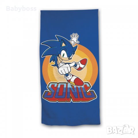 Хавлия за плаж 70х140см със Соник, снимка 1