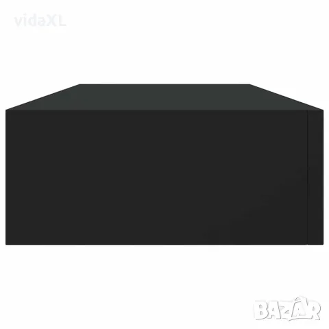 vidaXL Стенен рафт с чекмедже, черен, 60x23,5x10 см, МДФ, снимка 7 - Етажерки - 56146919