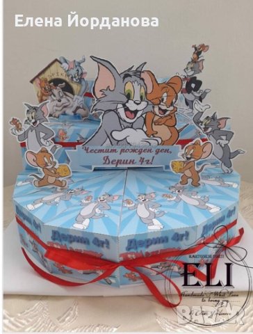Картонена торта Том и Джери, снимка 4 - Други - 44489545