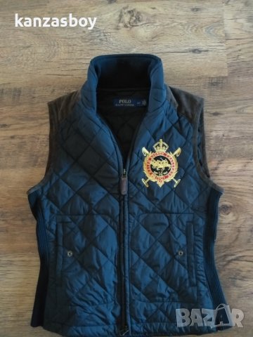 Polo Ralph Lauren Equestrian Vest Suede Trim White Quilted Full Zip - страхотен дамски елек, снимка 4 - Елеци - 42925536