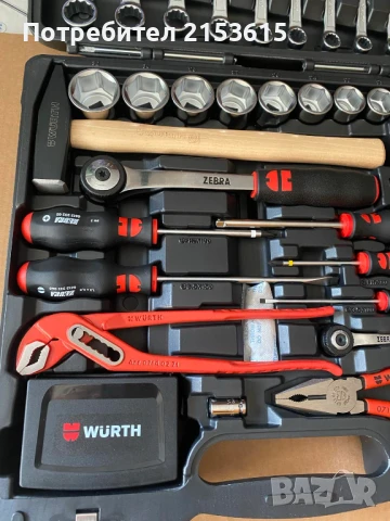 Wurth Zebra 1/4 и 1/2 гедоре гидория 93 части вложки kлючове oтвертки комплект, снимка 2 - Гедорета - 51133343