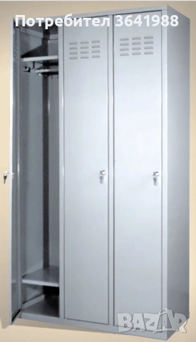 Гардероб метален с 3 врати 175/90/45/см за съблекалня - налични 3 броя