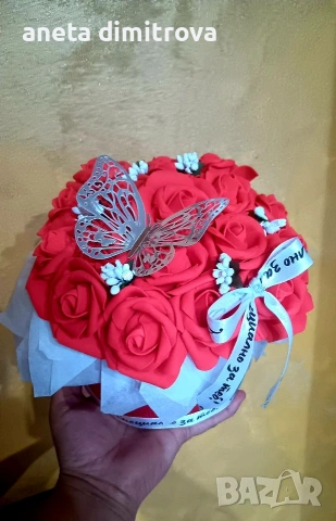 Ръчно изработени букети , снимка 11 - Изкуствени цветя - 53144666