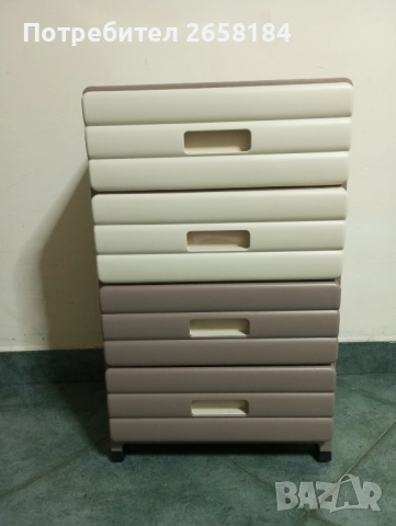 Скрин с 4 чекмеджета, цвят капучино, крем, снимка 3 - Шкафове - 51687061