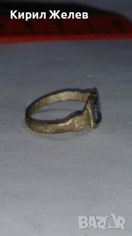 СТАРИНЕН САЧАНЕН ПРЪСТЕН с МОНОГРАМ БУКВА - П - МАЙСТОРСКА РЪЧНА ИЗРАБОТКА САЧАН  73511, снимка 3 - Антикварни и старинни предмети - 29011409