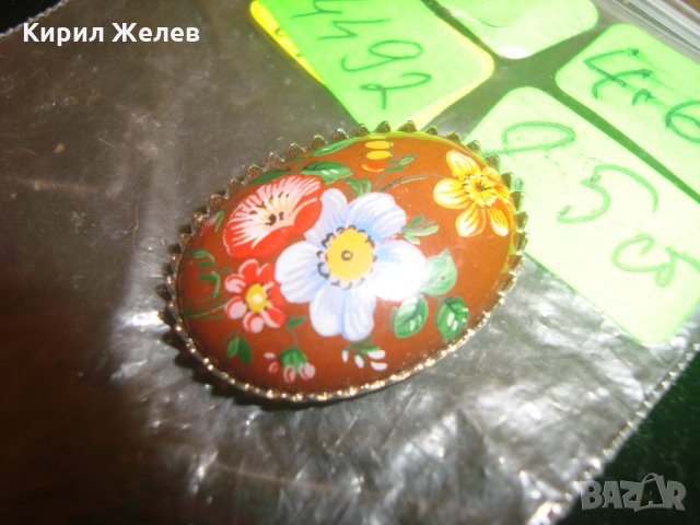 РИСУВАНА РЕТРО АРТ АПЛИКАЦИЯ БРОШКА ВИНТИДЖ 14492, снимка 3 - Други - 30568659
