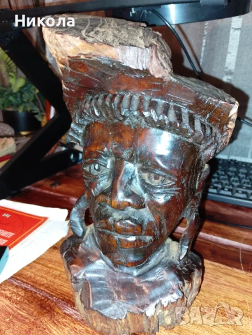Африкански племенен бюст от мпинго, снимка 5 - Статуетки - 51108975
