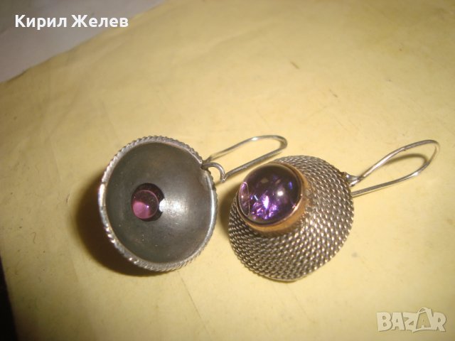 СТАРИ СРЕБЪРНИ СТИЛНИ ВИНТИДЖ АРТ ОБЕЦИ с ЦВЕТНО ВЕНЕЦИАНСКО СТЪКЛО КРИСТАЛ МУРАНО 27218, снимка 9 - Антикварни и старинни предмети - 36867072