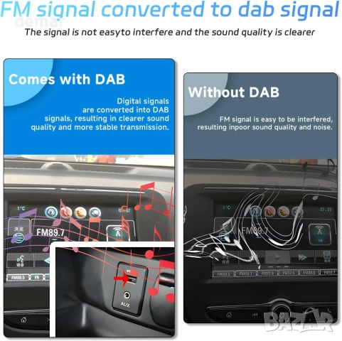 DAB/DAB+ Безжично еднодиново автомобилно радио с Carplay/Android Auto, снимка 3 - Аксесоари и консумативи - 52073422