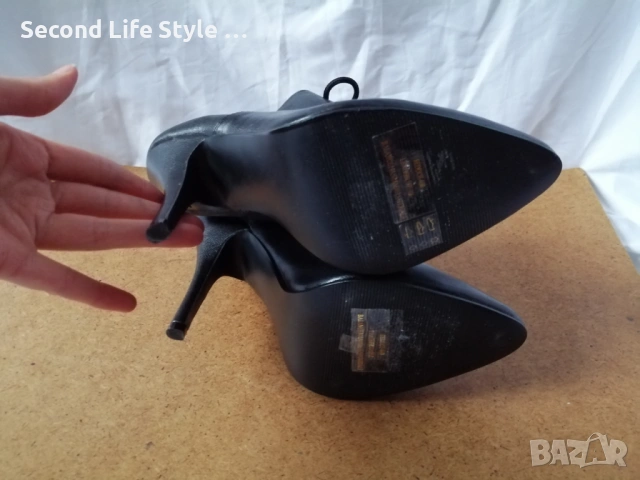 №36 Pleaser дамски обувки естествена кожа - висок ток, черен цвят, снимка 14 - Дамски елегантни обувки - 53139691