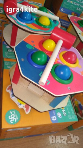 Ново - 6 модела дървени масички с топки и чук за урдяне / дървени играчки  , снимка 8 - Играчки за стая - 36875133