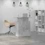 vidaXL Приемно бюро, бетонно сиво, 100x40x104 см, инженерно дърво, снимка 3