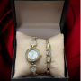 Красив комплект от дамски часовник с гривна в елегантен дизайн с камъни цирконии Gift3, снимка 1 - Дамски - 44631144