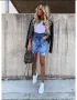 Къса дънкова пола асиметрична , снимка 1