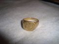 СТАР РЕТРО АРТ ДЕКО РЪЧНО ОРНАМЕНТИРАН ПОЗЛАТЕН ПРЪСТЕН от НЕРЪЖДАЕМА СТОМАНА с ПЕЧАТИ 585 14К 27573, снимка 15