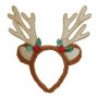 Коледна диадема с кафяви еленски рога, имел и плодчета 13 см_1255076, снимка 1