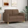 vidaXL 2-местен диван, Кафяв, 120 см, плат, снимка 2