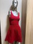 Дамска разкроена червен рокля !