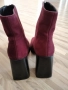 Елегантни боти цвят бордо от естествен велур, снимка 4