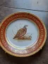 декоративна порцеланова чиния с позлата Limoges ловен мотив яребица 8/1, снимка 1
