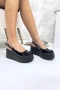 Сандали на платформа - черен лак - HLZ90 , снимка 1