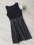 Разпродажба Нова черна рокля с кожа, снимка 1 - Рокли - 40280865