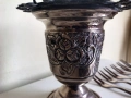 Прекрасен Посребрен Стар Съд Със Вилички, снимка 6