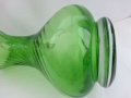 Стара стъклена кана цветно зелено стъкло, снимка 11