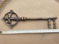 Голям стар месингов ключ от манастирска порта 22 см , снимка 1