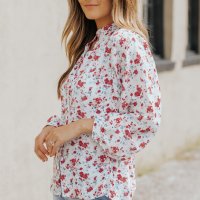 Дамска риза с дълъг ръкав и флорален принт, снимка 7 - Ризи - 40503656