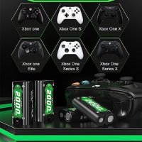 Нова Xbox Зарядна Станция + 4 Батерии 2000mAh за игри геймър, снимка 5 - Друга електроника - 44256904