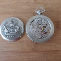 Джобен часовник Молния Мълния Molnija с кораб, снимка 6 - Антикварни и старинни предмети - 44329582
