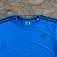  adidas blue Essential 3 Stripe - страхотна мъжка тениска, снимка 2 - Тениски - 37452857