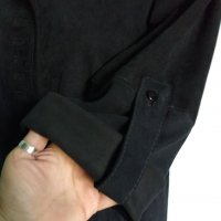 Естествен велур / дизайнерско манто тип туника Uterque / genuine leather, естествен набук, снимка 9 - Палта, манта - 36890137
