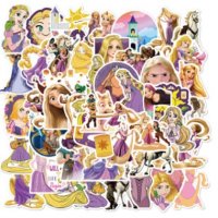 Рапунцел Rapunzel 50 бр самозалепващи лепенки стикери за украса декор картонена торта и др парти, снимка 1 - Други - 36887844