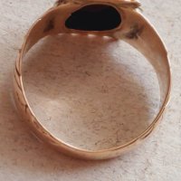 Златен пръстен 14к.с гема(камея)на оникс, снимка 7 - Пръстени - 44478489