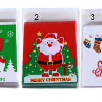 3 вида 50 бр коледни опаковъчни пликчета торбички за дребни сладки ръчна изработка, снимка 1 - Други - 31060794