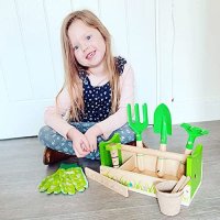 Нов комплект дървени играчки градински инструменти деца подарък, снимка 9 - Образователни игри - 40704018