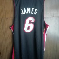 NBA Lebron James Miami Heat Adidas Jersey оригинален потник Леброн Джеймс Адидас Маями Хийт , снимка 2 - Спортни дрехи, екипи - 37288375