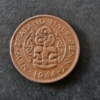 Монета. Нова Зеландия. 1/2  пени.  Половин пени.  1944 година. Доста рядка., снимка 3 - Нумизматика и бонистика - 38339617