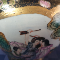 Ръчно рисувана ваза с богата релефна позлата- SATSUMA /Сатцума/, снимка 4 - Антикварни и старинни предмети - 44790833