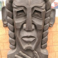  Голяма Африканска скулптура, снимка 1 - Антикварни и старинни предмети - 31650591