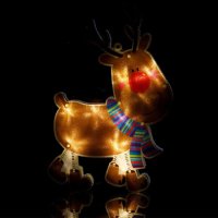 LED Светеща Коледна декоративна фигурка Елен, 25cm, снимка 2 - Декорация за дома - 42703924