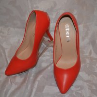 5 Чифта Елегантни Червени Официални Дамски Обувки на Ток Артикул №039, снимка 2 - Дамски елегантни обувки - 30962987