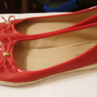 Червени обувки тип балерини. Размер 38, снимка 3 - Дамски ежедневни обувки - 44914501