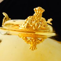 Английска фруктиера 24k Gold,скъпоценни камъни. , снимка 11 - Антикварни и старинни предмети - 29421074