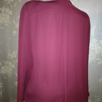 Dika - M, L-Перфектна официална блуза от шифон в бордо, снимка 4 - Корсети, бюстиета, топове - 38401449