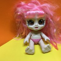 Детска кукла с големи очи и розова коса, снимка 4 - Кукли - 38059404